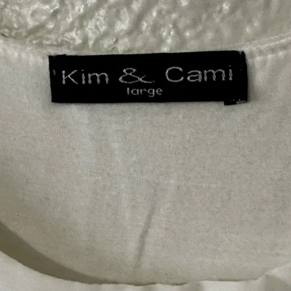 Kim & Cami |  Off-White Sheer Blouse and Tank Combo Top, Size Large - Picture 3 of 9